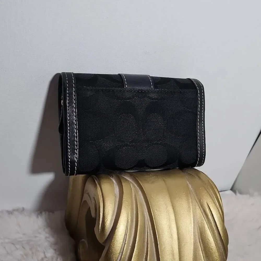 Coach Signature Jacquard Hampton small wallet with keychain Y2K-ERA